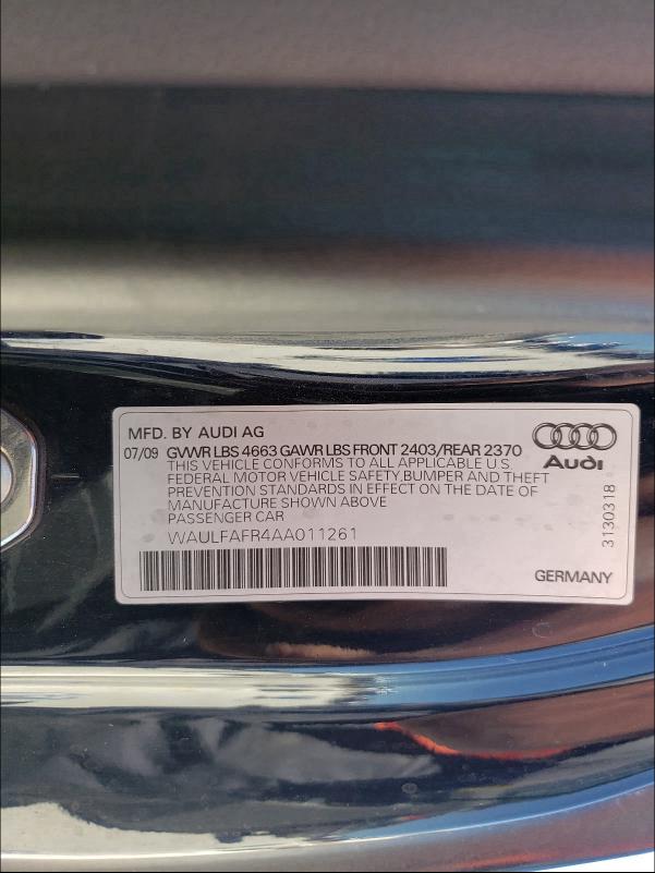 2010 AUDI A5 PREMIUM WAULFAFR4AA011261