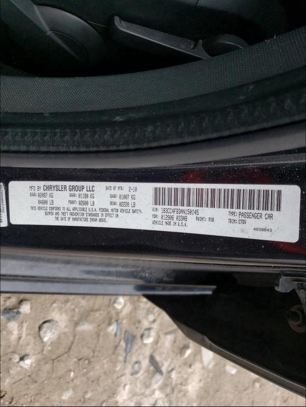 2010 DODGE AVENGER SX 1B3CC4FB3AN150145