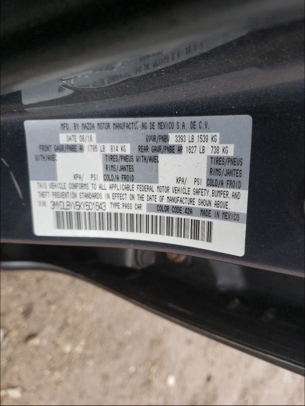 2019 TOYOTA YARIS L 3MYDLBYV5KY501643