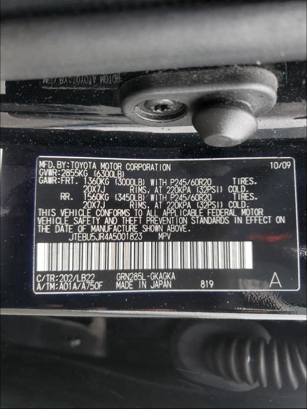 2010 TOYOTA 4 RUNR SR5 JTEBU5JR4A5001823
