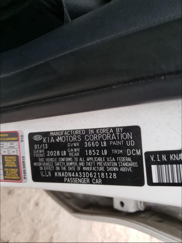 2013 KIA RIO EX KNADN4A33D6218128