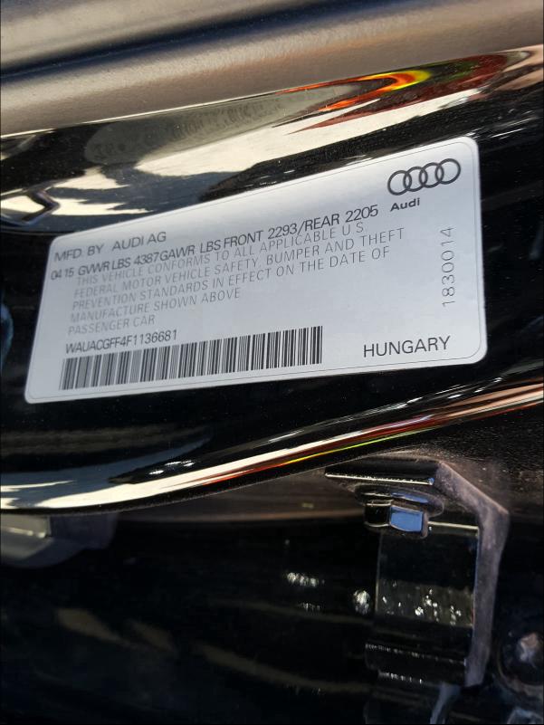 2015 AUDI A3 PREMIUM WAUACGFF4F1136681