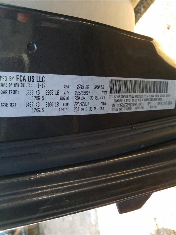 2017 DODGE GRAND CARA - 2C4RDGCG0HR678231