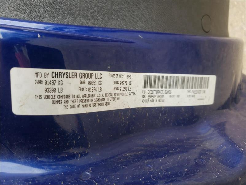 2012 FIAT 500 SPORT 3C3CFFBRXCT182036