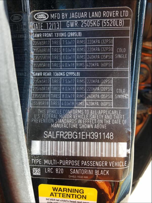 2014 LAND ROVER LR2 HSE SALFR2BG1EH391148