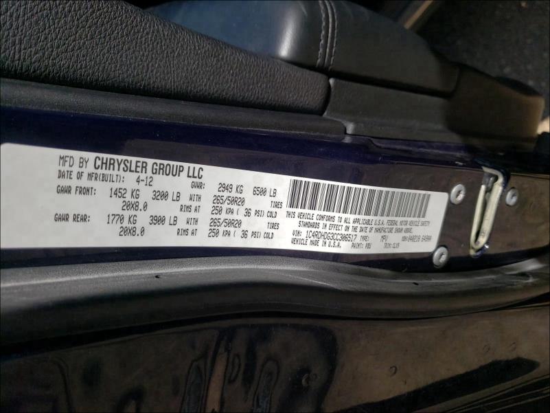 2012 DODGE DURANGO CR 1C4RDHDG3CC306517