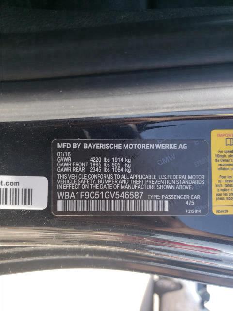 2016 BMW 228 I SULE WBA1F9C51GV546587