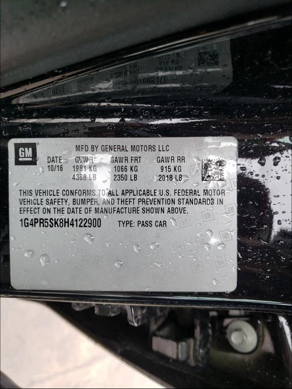 2017 BUICK VERANO SPO 1G4PR5SK8H4122900