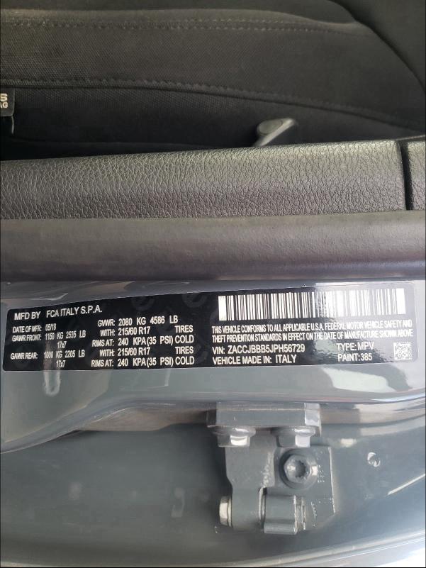 2018 JEEP RENEGADE ZACCJBBB5JPH56729