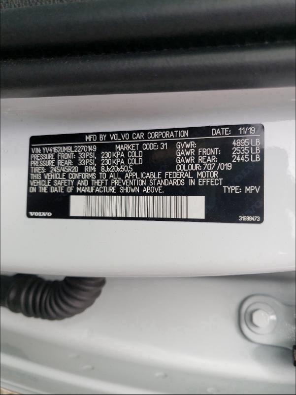 2020 VOLVO XC40 T5 R- YV4162UM9L2270149