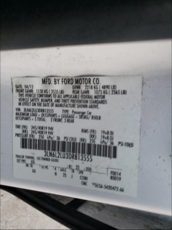 2013 LINCOLN MKZ HYBRID 3LN6L2LU3DR813555