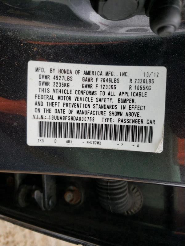 2013 ACURA TL TECH 19UUA9F58DA000769