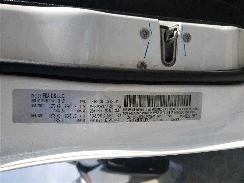 2018 JEEP CHEROKEE T 1C4PJMBX4JD521827