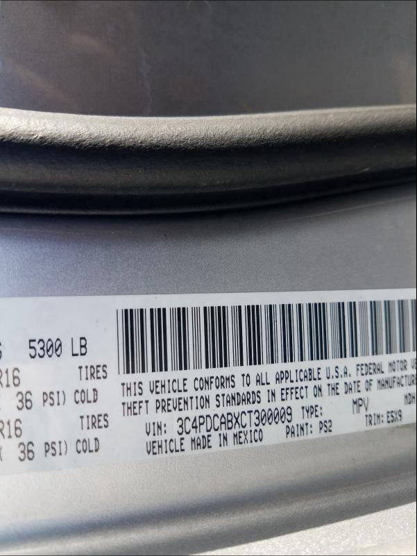 2012 DODGE JOURNEY SE 3C4PDCABXCT300009