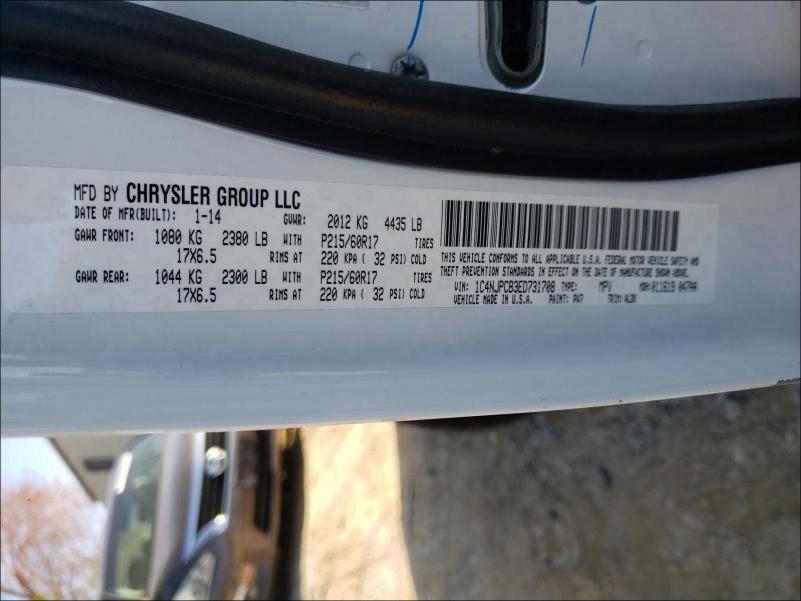 2014 JEEP PATRIOT LI 1C4NJPCB3ED731708