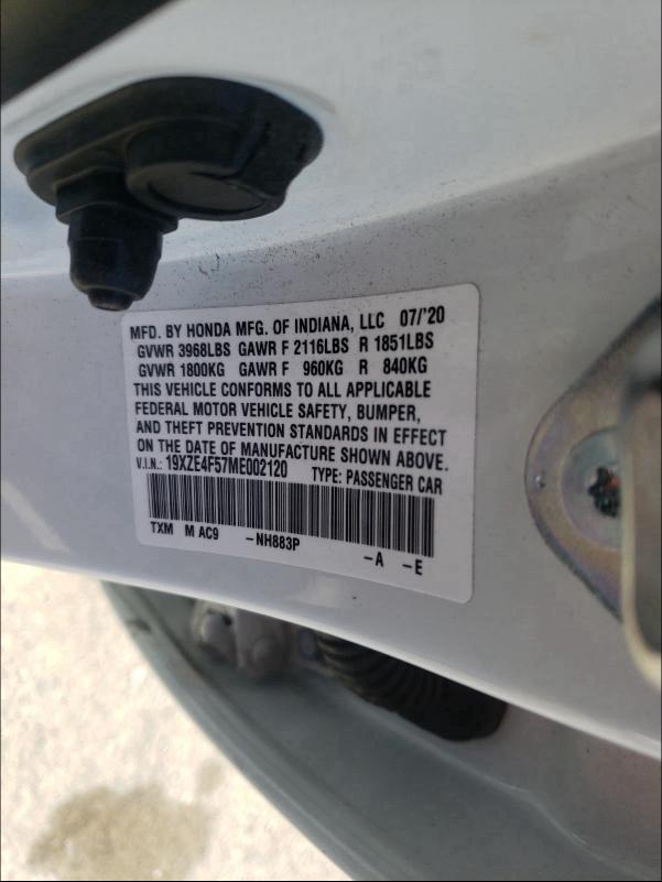2021 HONDA INSIGHT EX 19XZE4F57ME002120