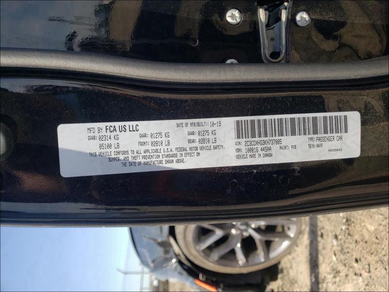 2019 DODGE CHARGER GT 2C3CDXHG3KH737885