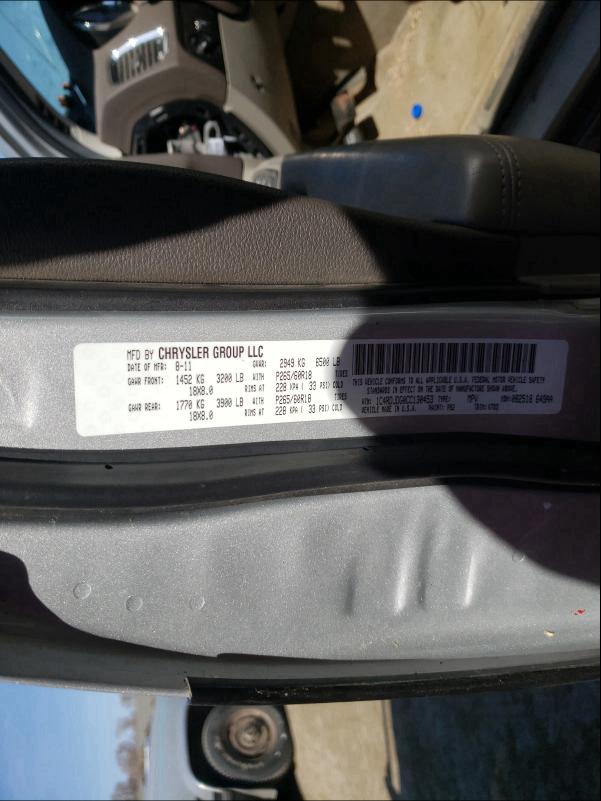 2012 DODGE DURANGO CR 1C4RDJDG0CC130453