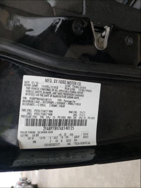 2010 FORD CROWN VICT 2FABP7BV7AX140125