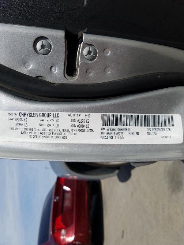 2010 DODGE CHARGER RA 2B3CA9CV1AH301607