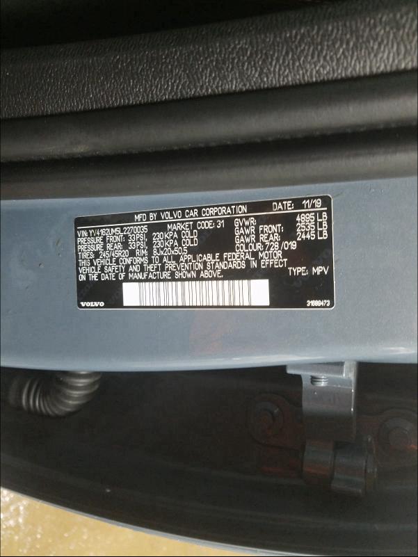 2020 VOLVO XC40 T5 R- YV4162UM5L2270035