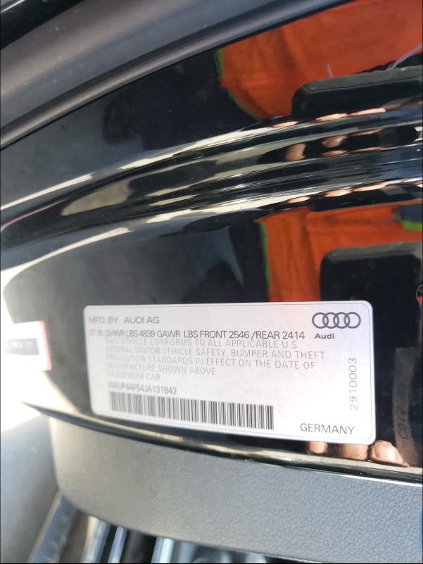 2018 AUDI S5 PREMIUM WAUP4AF54JA131842
