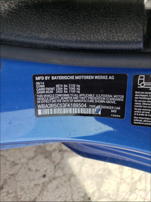 2015 BMW 435 XI WBA3R5C53FK189504