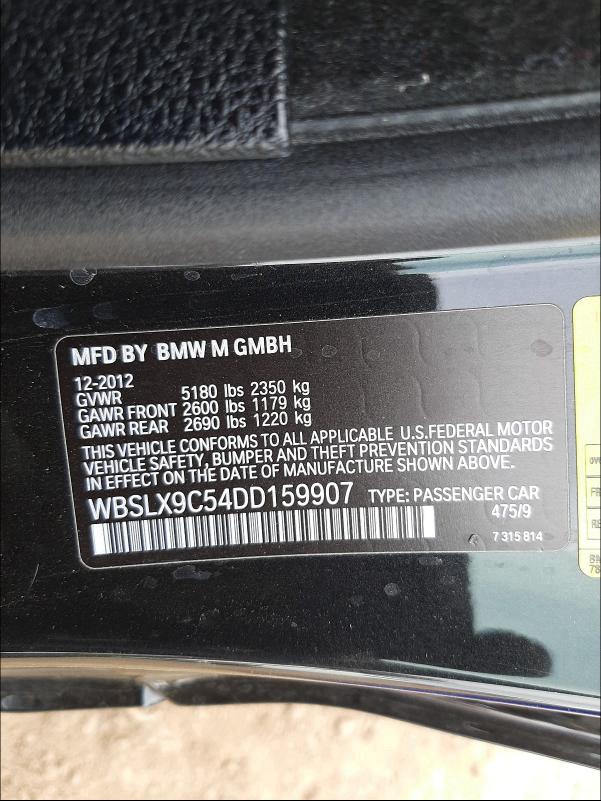 2013 BMW M6 WBSLX9C54DD159907