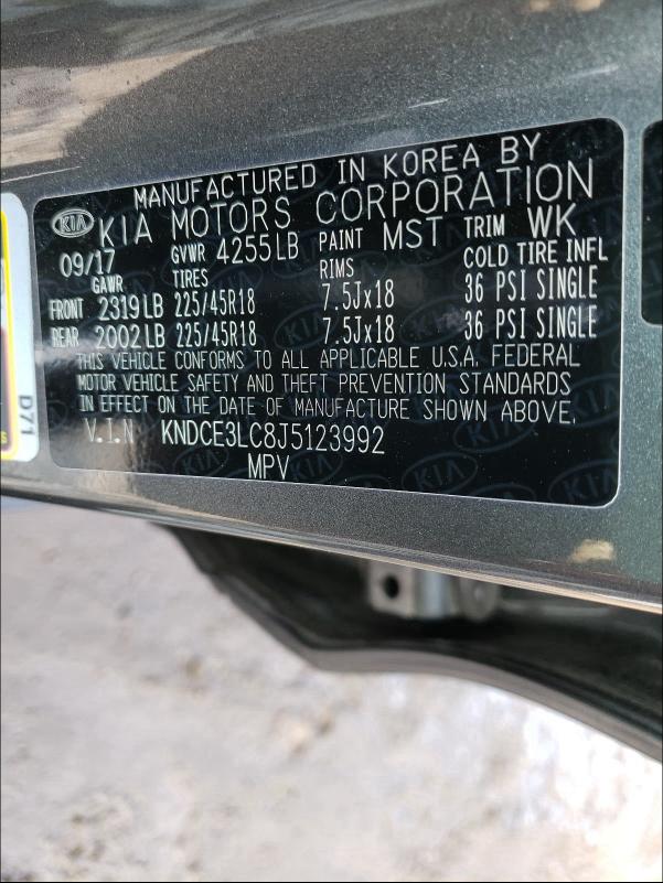 2018 KIA NIRO TOURI KNDCE3LC8J5123992