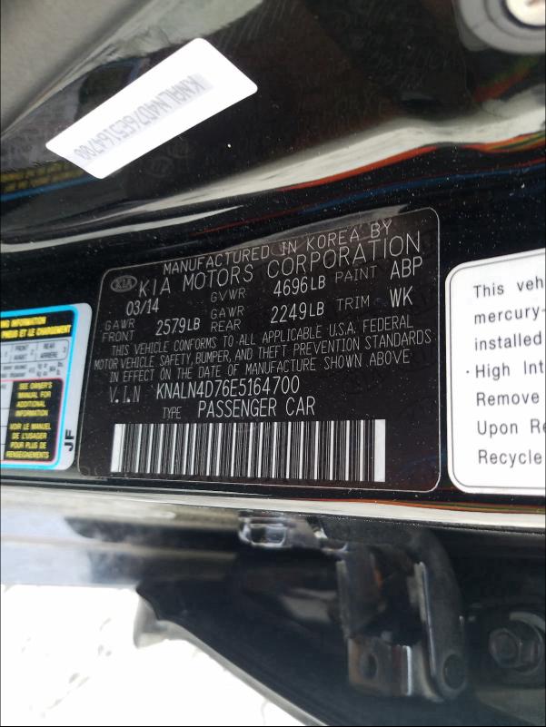 2014 KIA CADENZA PR KNALN4D76E5164700
