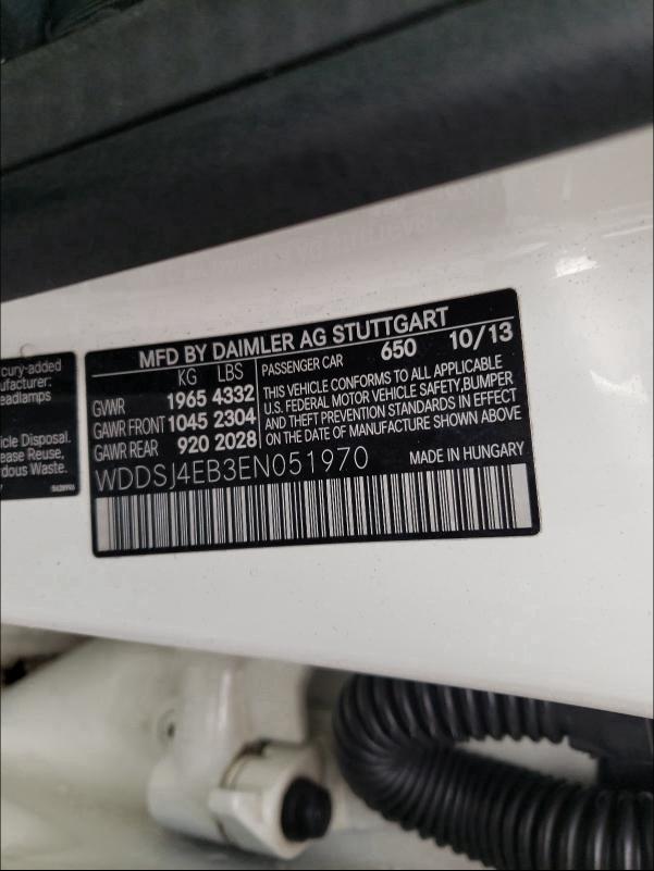 2014 MERCEDES-BENZ CLA 250 WDDSJ4EB3EN051970
