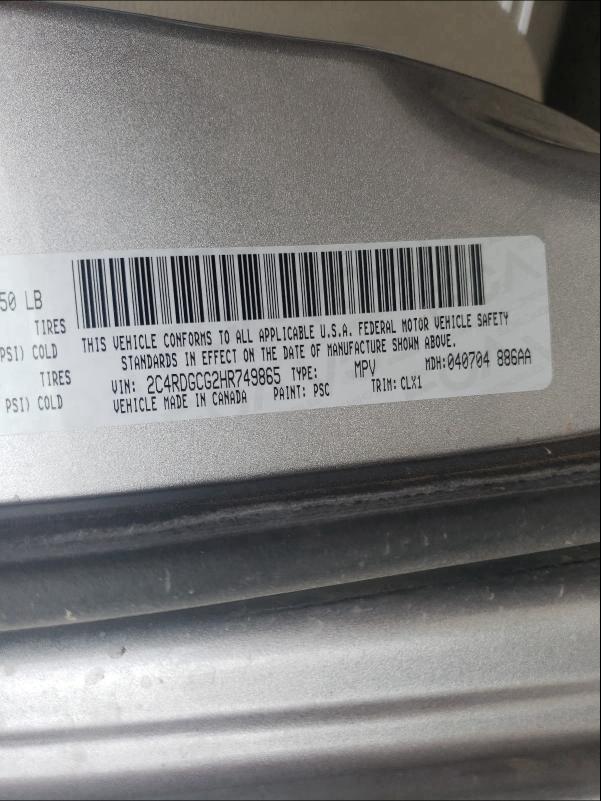 2017 DODGE GR CARAVAN 2C4RDGCG2HR749865