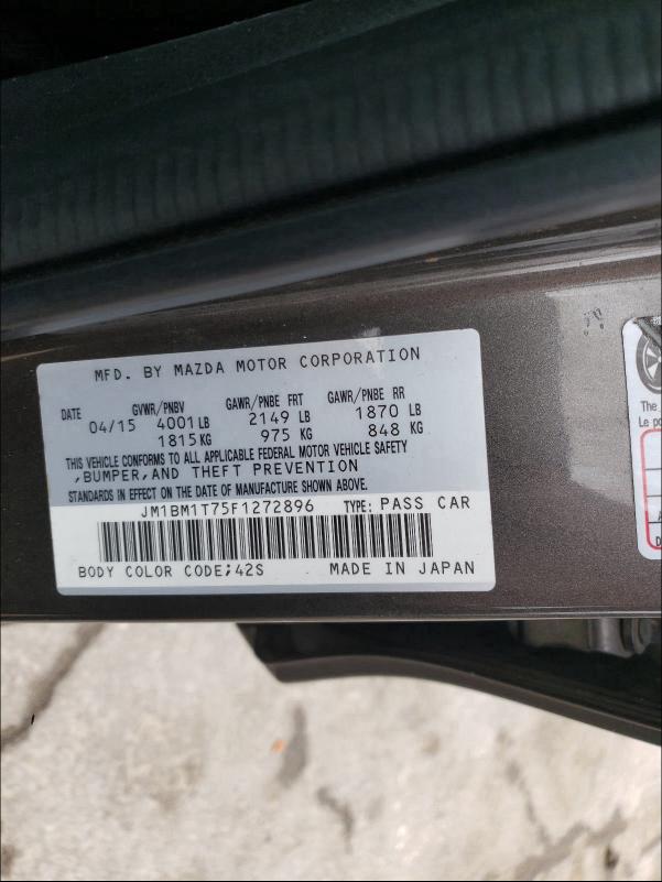 2015 MAZDA 3 SV JM1BM1T75F1272896