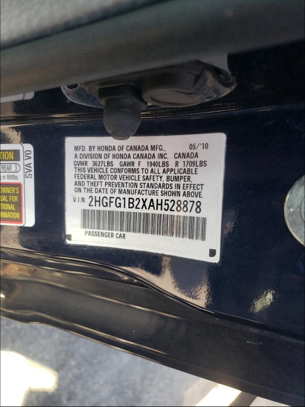 2010 HONDA CIVIC DX 2HGFG1B2XAH528878