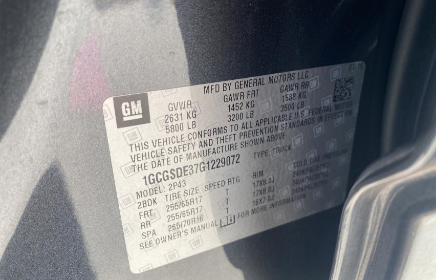 2016 CHEVROLET COLORADO Z 1GCGSDE37G1229072