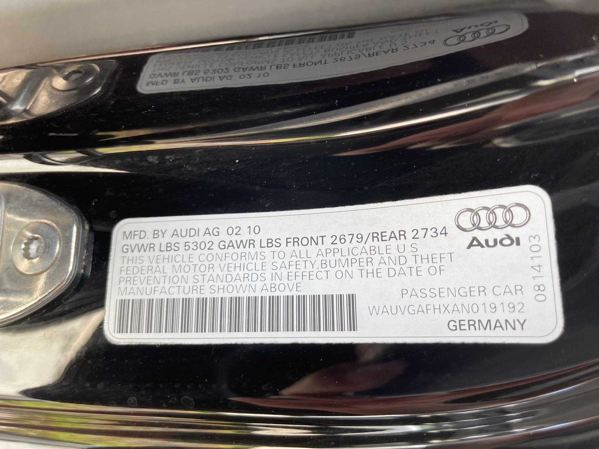 2010 AUDI S5 PRESTIG WAUVGAFHXAN019192