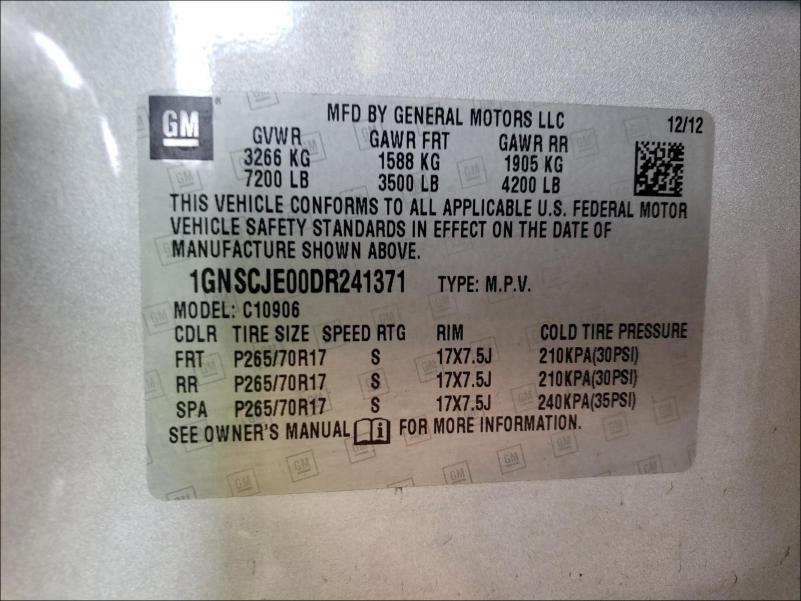 2013 CHEVROLET SUBURBAN C 1GNSCJE00DR241371