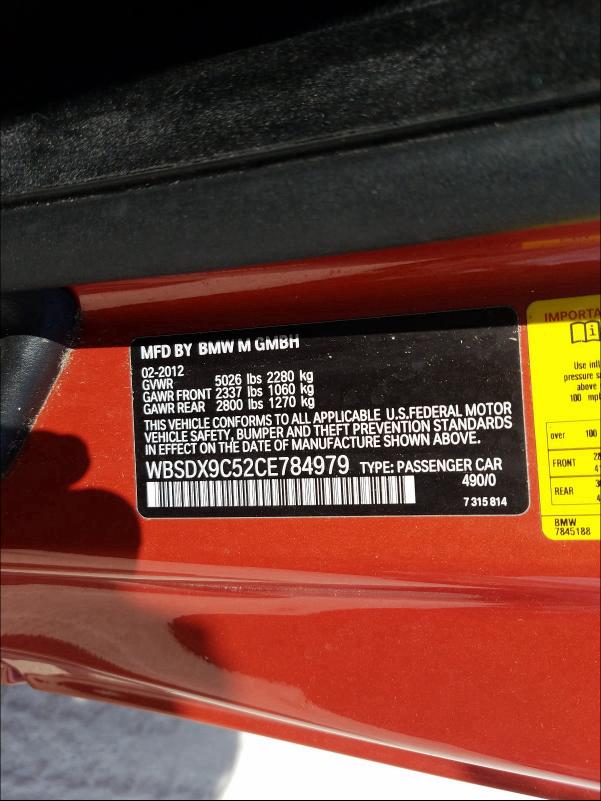 2012 BMW M3 WBSDX9C52CE784979
