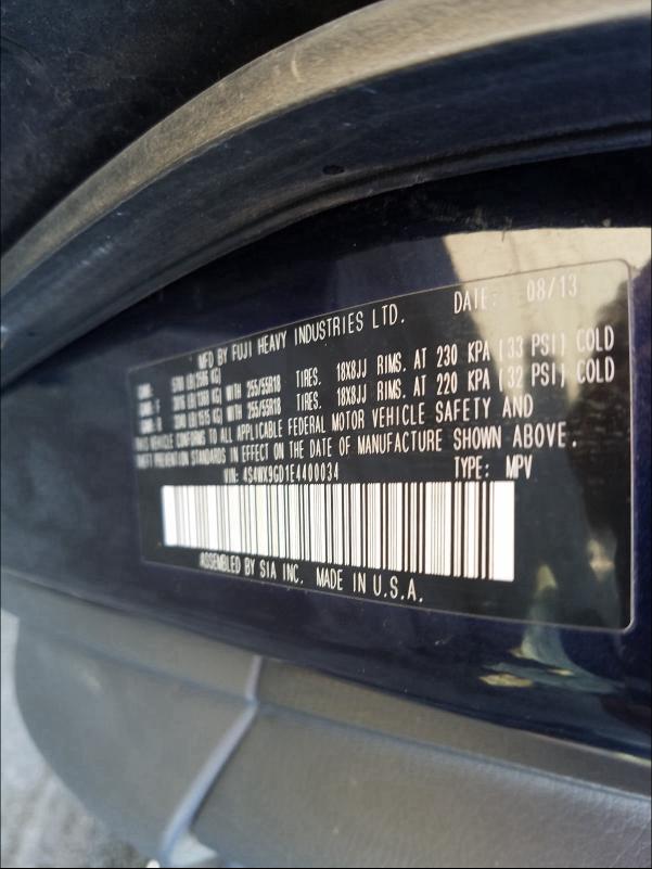 2014 SUBARU TRIBECA LI 4S4WX9GD1E4400034