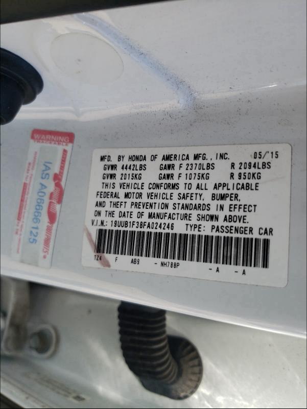 2015 ACURA TLX 19UUB1F38FA024246