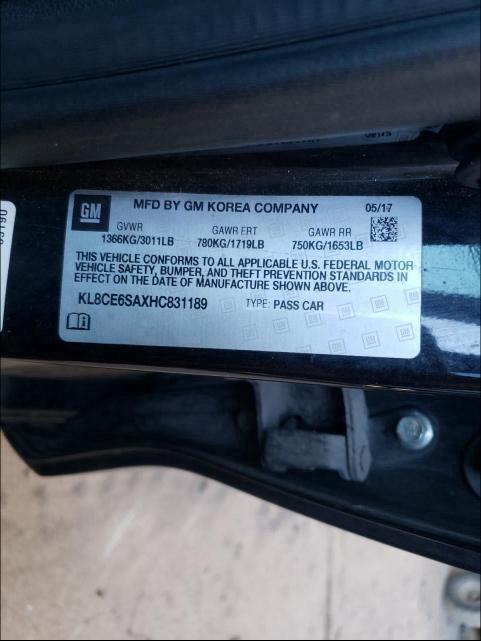 2017 CHEVROLET SPARK 2LT KL8CE6SAXHC831189