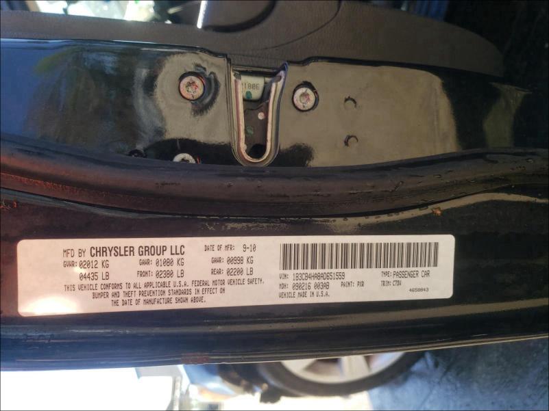 2010 DODGE CALIBER SX 1B3CB4HA8AD651559