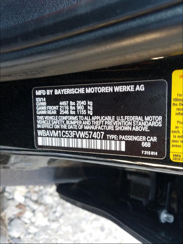 2015 BMW X1 SDRIVE2 WBAVM1C53FVW57407