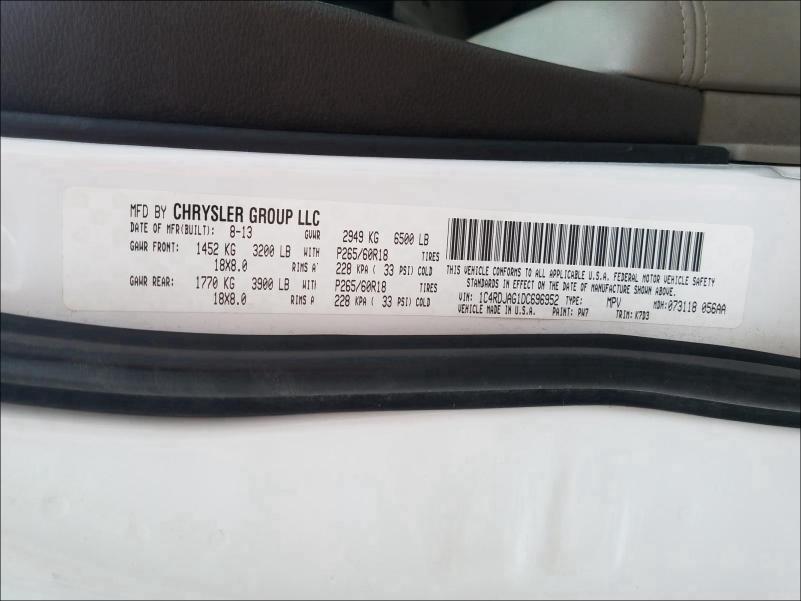 2013 DODGE DURANGO SX 1C4RDJAG1DC696952