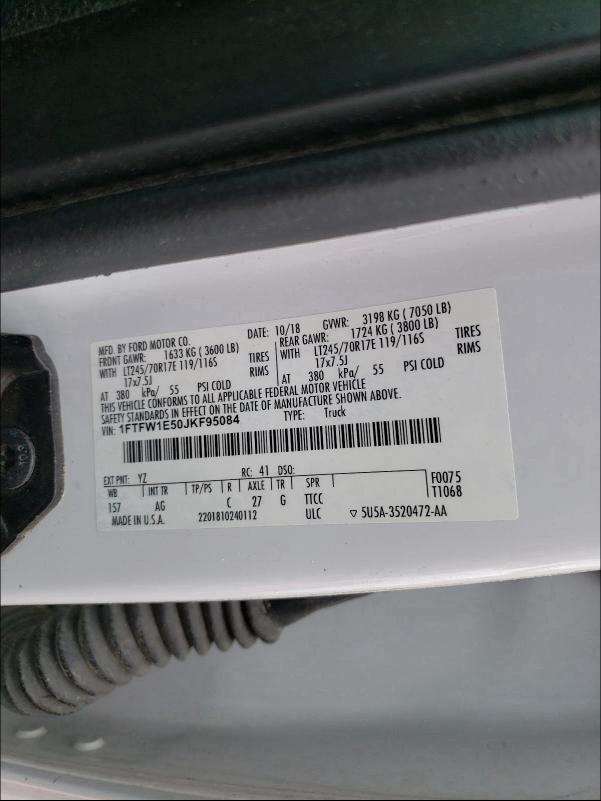 2018 FORD F150 SUPER 1FTFW1E50JKF95084