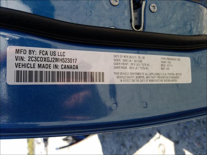 2021 DODGE CHARGER SC 2C3CDXGJ2MH523017