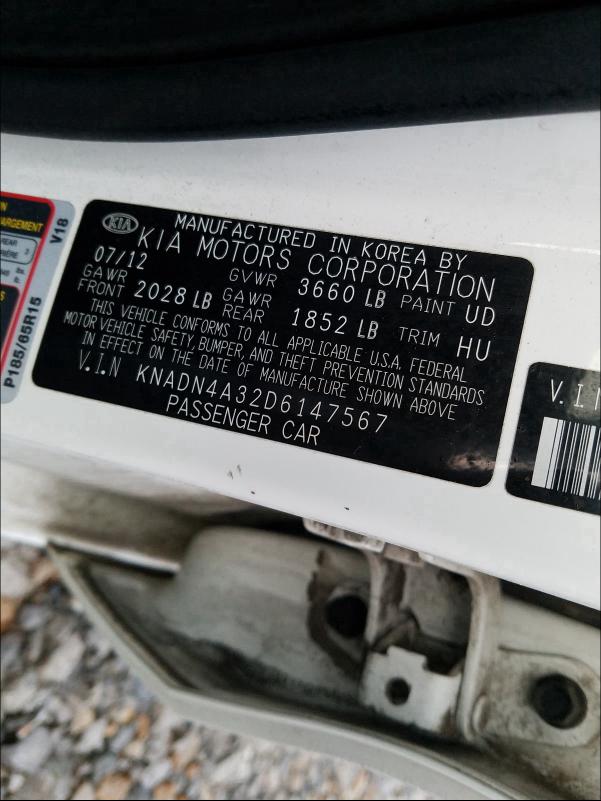 2013 KIA RIO EX KNADN4A32D6147567