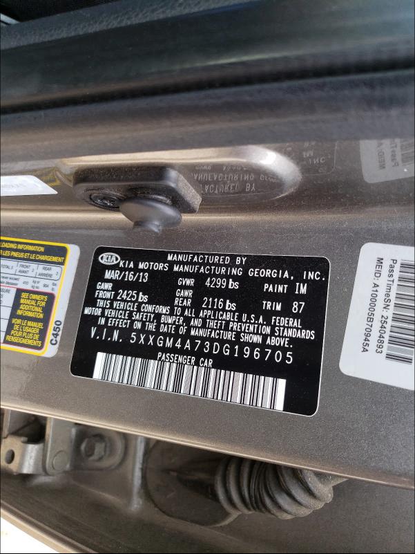 2013 KIA OPTIMA LX 5XXGM4A73DG196705