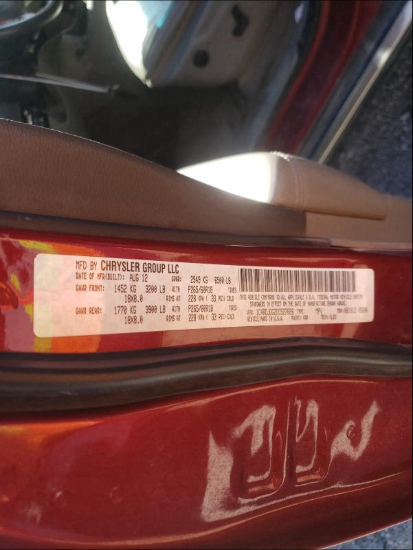 2013 DODGE DURANGO CR 1C4RDJDG2DC527826