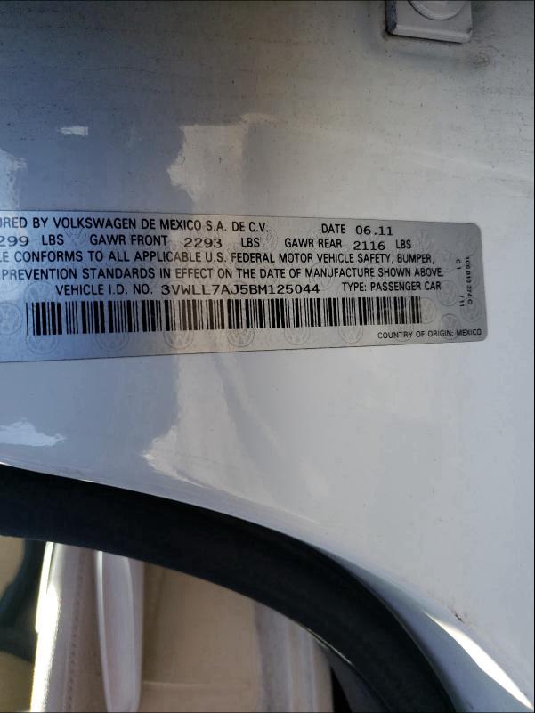 2011 VOLKSWAGEN JETTA TDI 3VWLL7AJ5BM125044